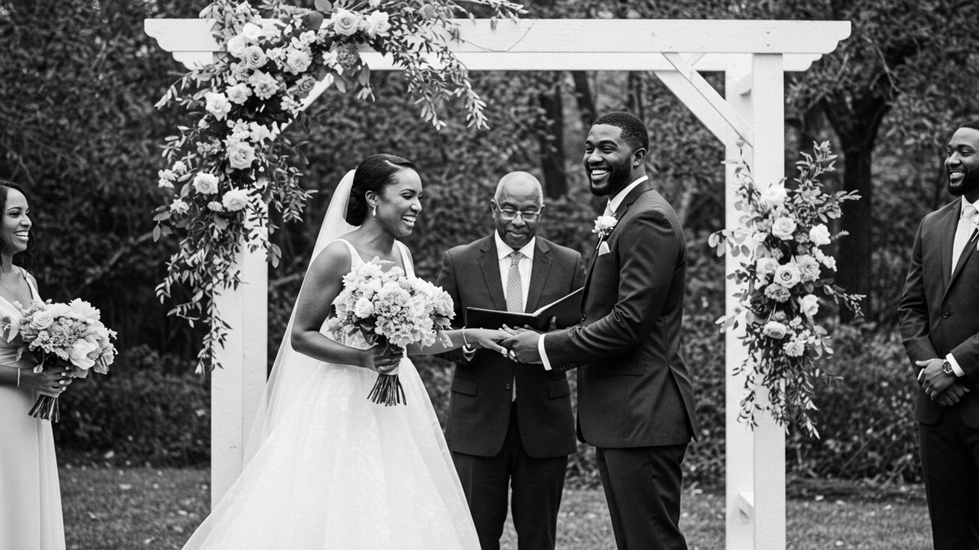 Beautiful bride and groom portrait