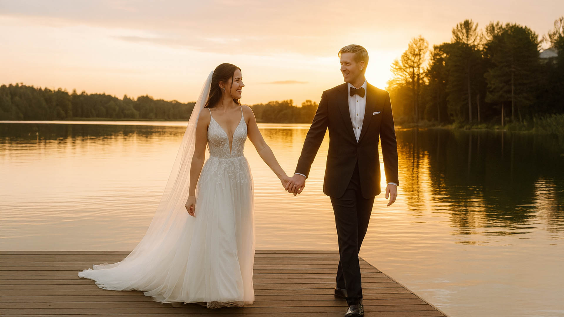 Couple portrait outside the venue